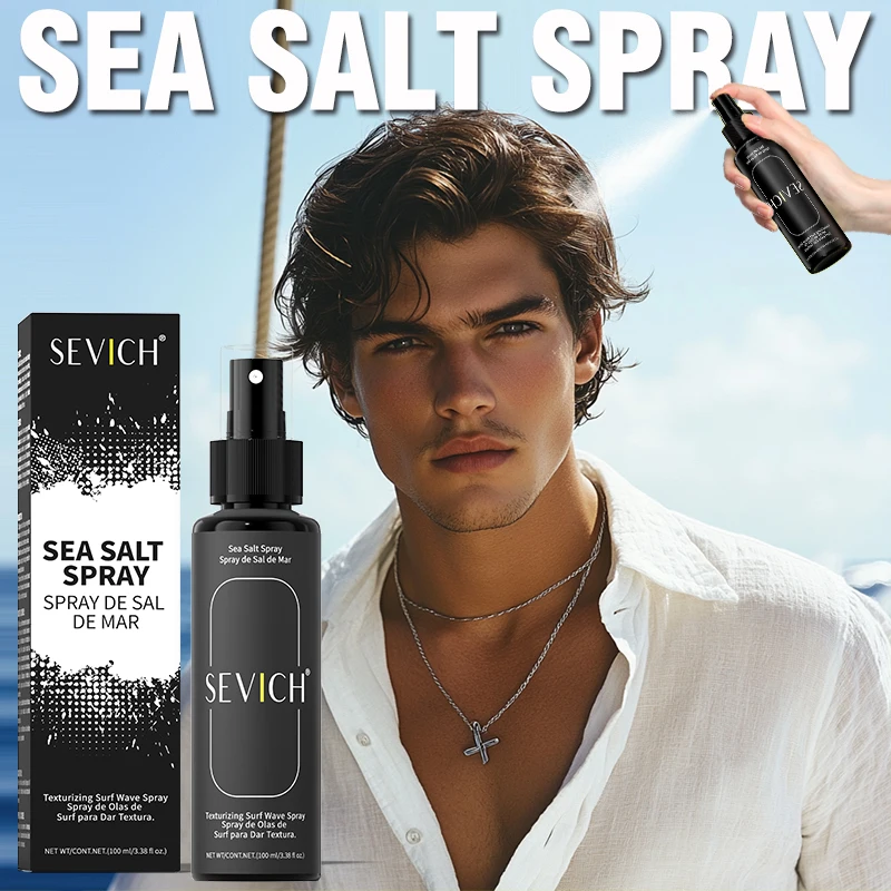 SEVICH  100ml Natural Sea Salt Spray for Hair Men & Women Hair Volumizing Thickness Wave Curls Seasalt Hair Spray Styling Mist