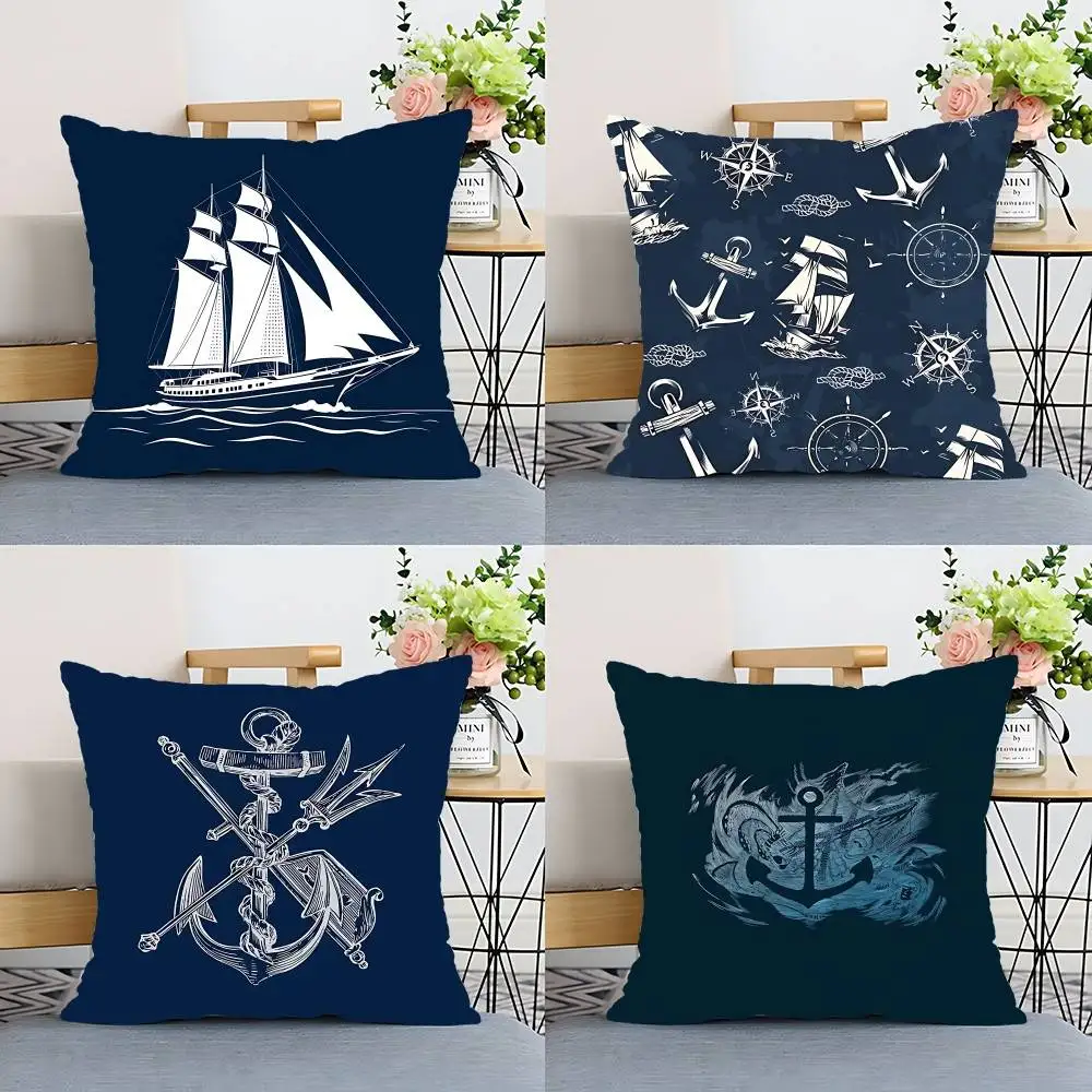 Rustikaler nautischer Kissenbezug, Kissenbezug, Polyester-Kissenbezug, dekoratives Sofakissen, Kissenbezug, Heimdekoration