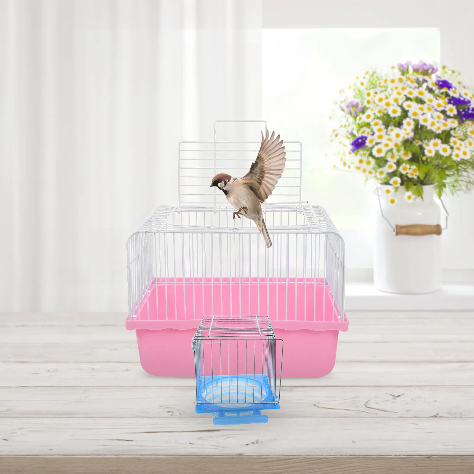 

Набор из 3 пластиковых гнездовых ящиков для птиц, безопасный домик для клетки, для корелл, финков, попугаев, 6.3x6.1x5 дюймов