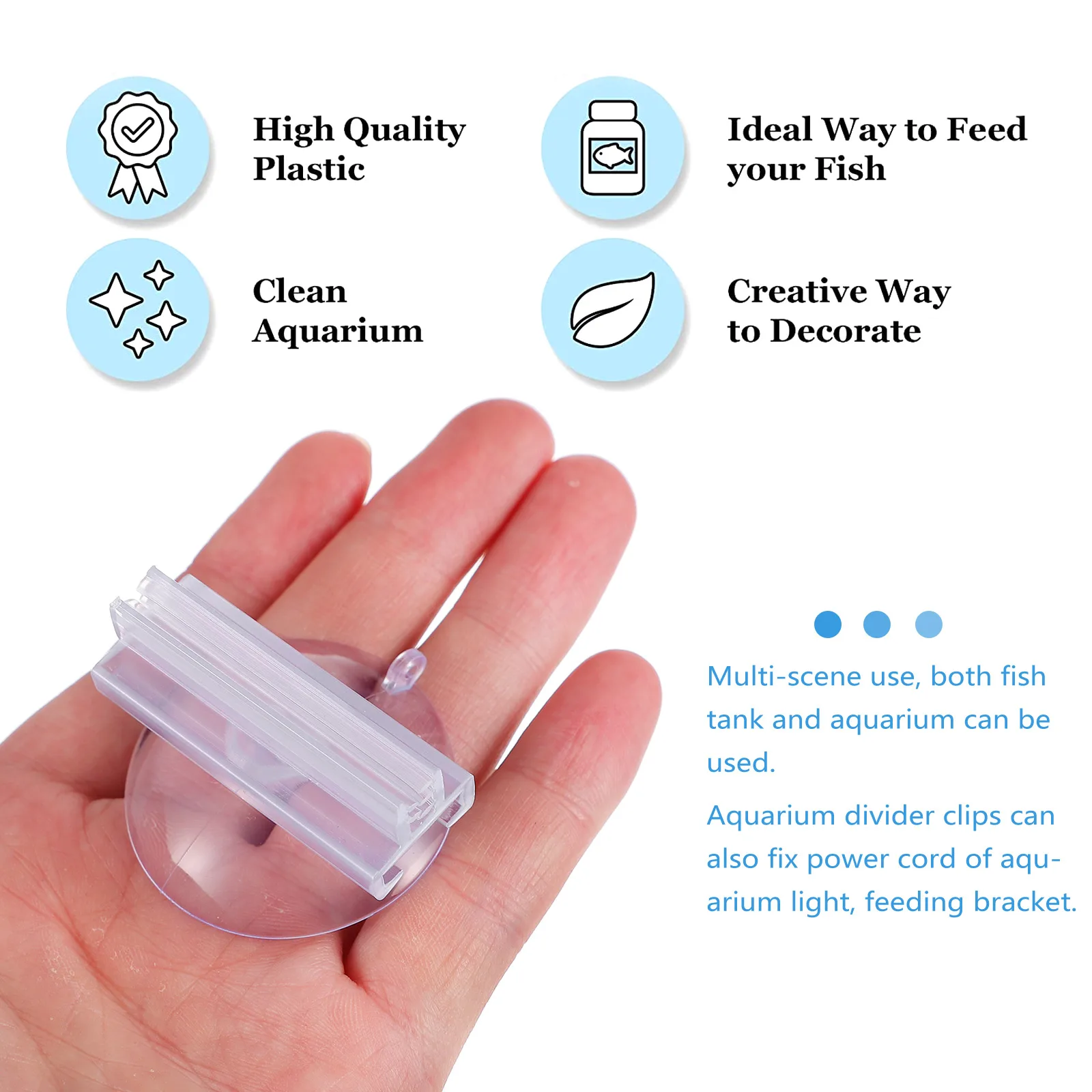 

8 PCS Towel Fish Tank Suction Cup Clip Clips Clamps Plastic Aquarium Isolation Plate