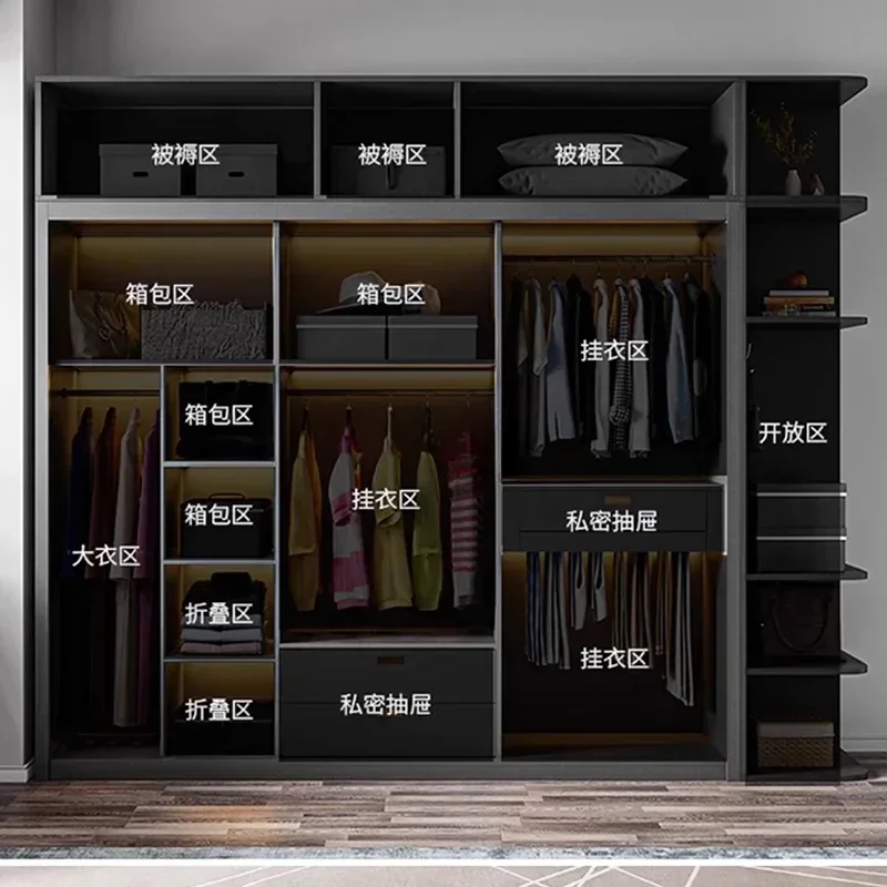 Mirror Cabinets Wardrobe Storage Cupboard Display Desk Clothes Closet Filing Shelves Simple Makeup Cube Ropero Salon Furniture