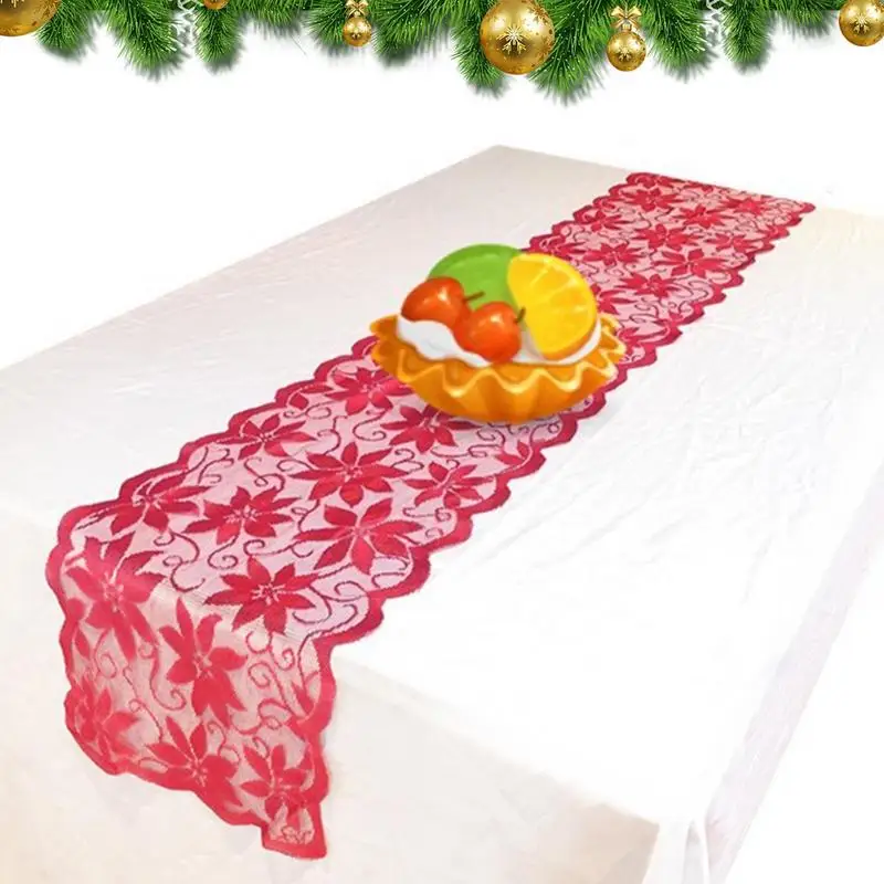 Christmas Lace Table Cover Christmas Lace Runners Table Cover Rectangle Lace Table Flag Christmas Decoration For Home Party