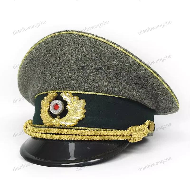 German M36 Large Eave Hat Woolen Fabric With Metal Hat Emblem Metal Wire Hat Wind Band
