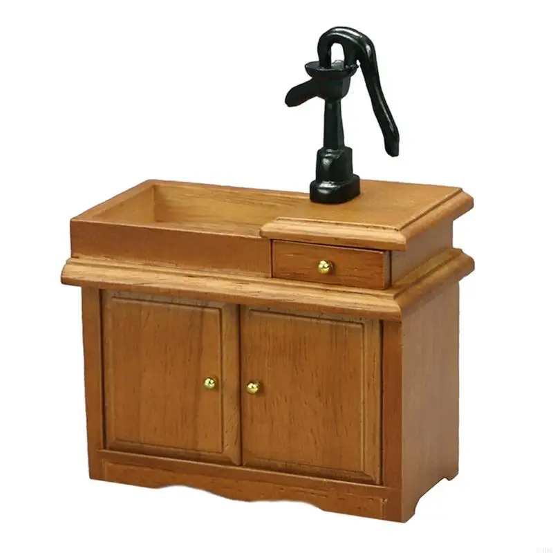 

54DA 1/12 Doll House Accessory Sink Model Figure with Faucet And Function Drawer