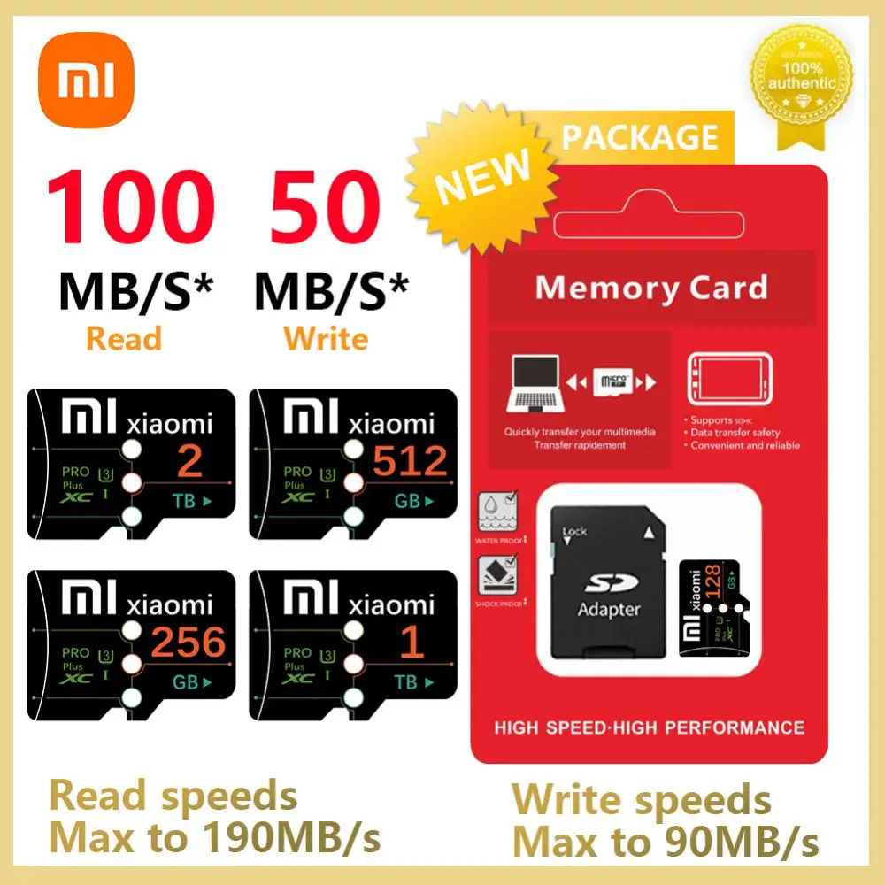 XIAOMI SD Card A1 classe 10 2TB Smart Flash scheda di Memoria SD ad alta velocità 1TB 128GB 256GB Cartao De Memoria per Nintendo switch