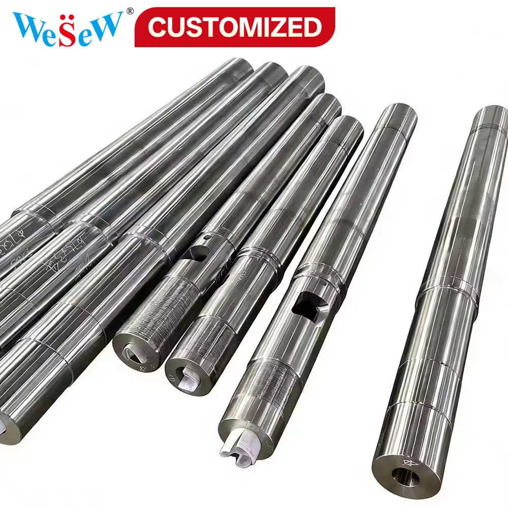 Custom SKD61 plastic injection molding screws and extruder screw barrels SACM645, 42CrMo 40Cr, 38CrMoAlA