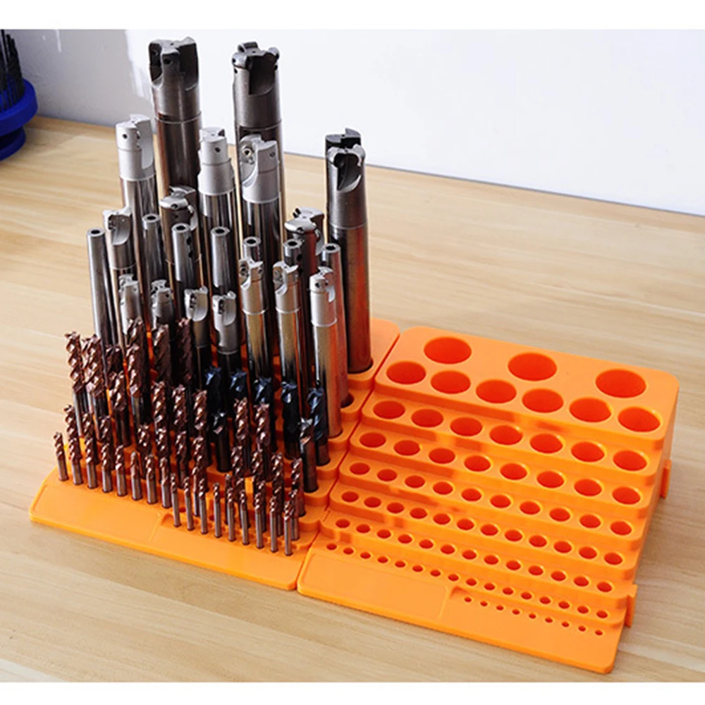 Yellow Drill Bit Display Box Rotary Tool Rack 84 Hole Saving Easy to Storage Convenience and Save Space Drill Case