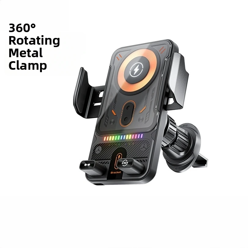 

New car mount with infrared sensor wireless charger, air vent navigation phone holder with rotation function