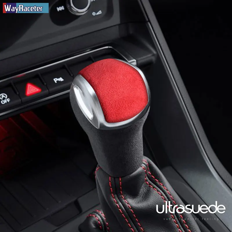 Ultrasuede Top zamszu oklejanie samochodów ABS gałka zmiany biegów naklejki klosz do Audi Q3 2019 2020 2021 2022 F3 RSQ3 Sportback