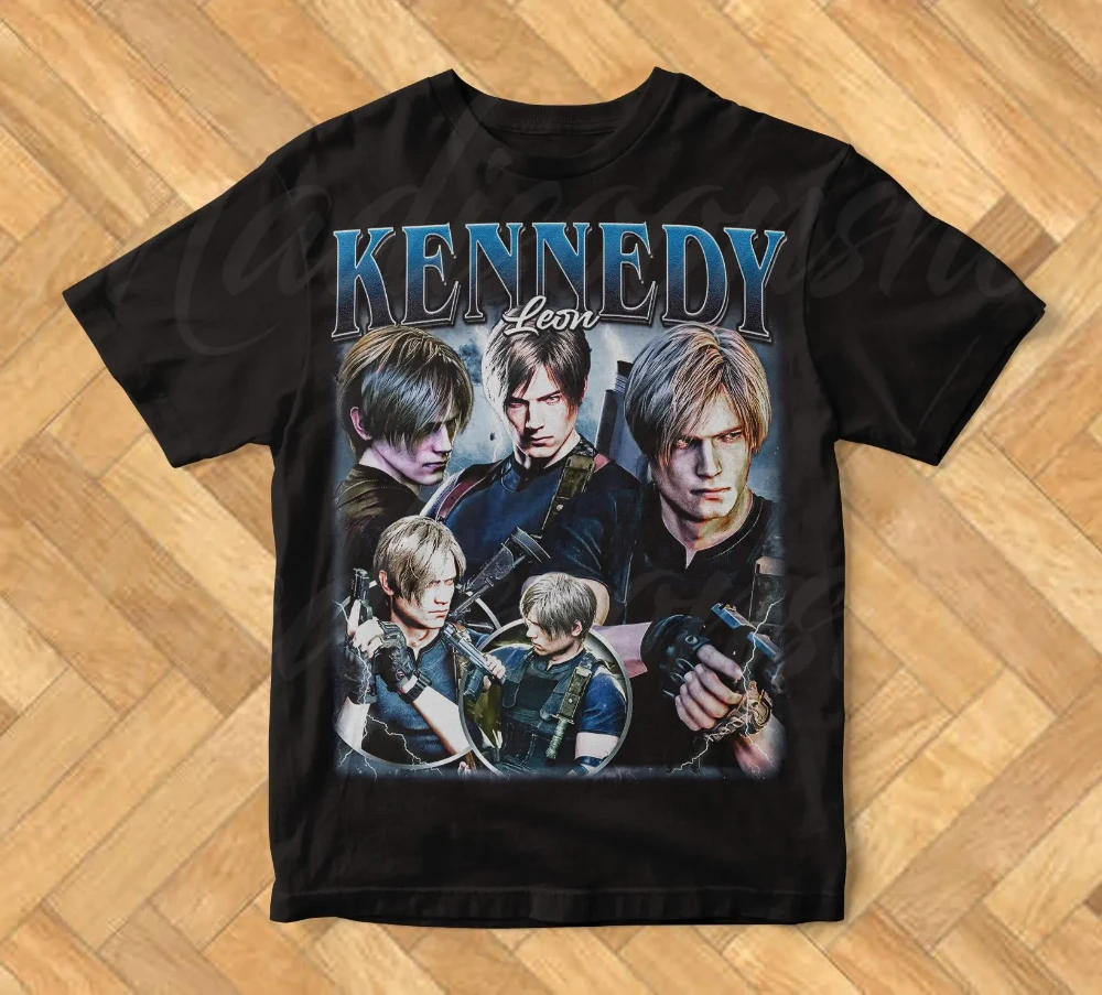 Limité Leon Kennedy T-Shirt Cadeau pour Femme Homme Coton Pesé T-Shirt Vêtements Graphique Chemise À Manches Courtes Unisexe Hommes Femmes Toutes Saisons