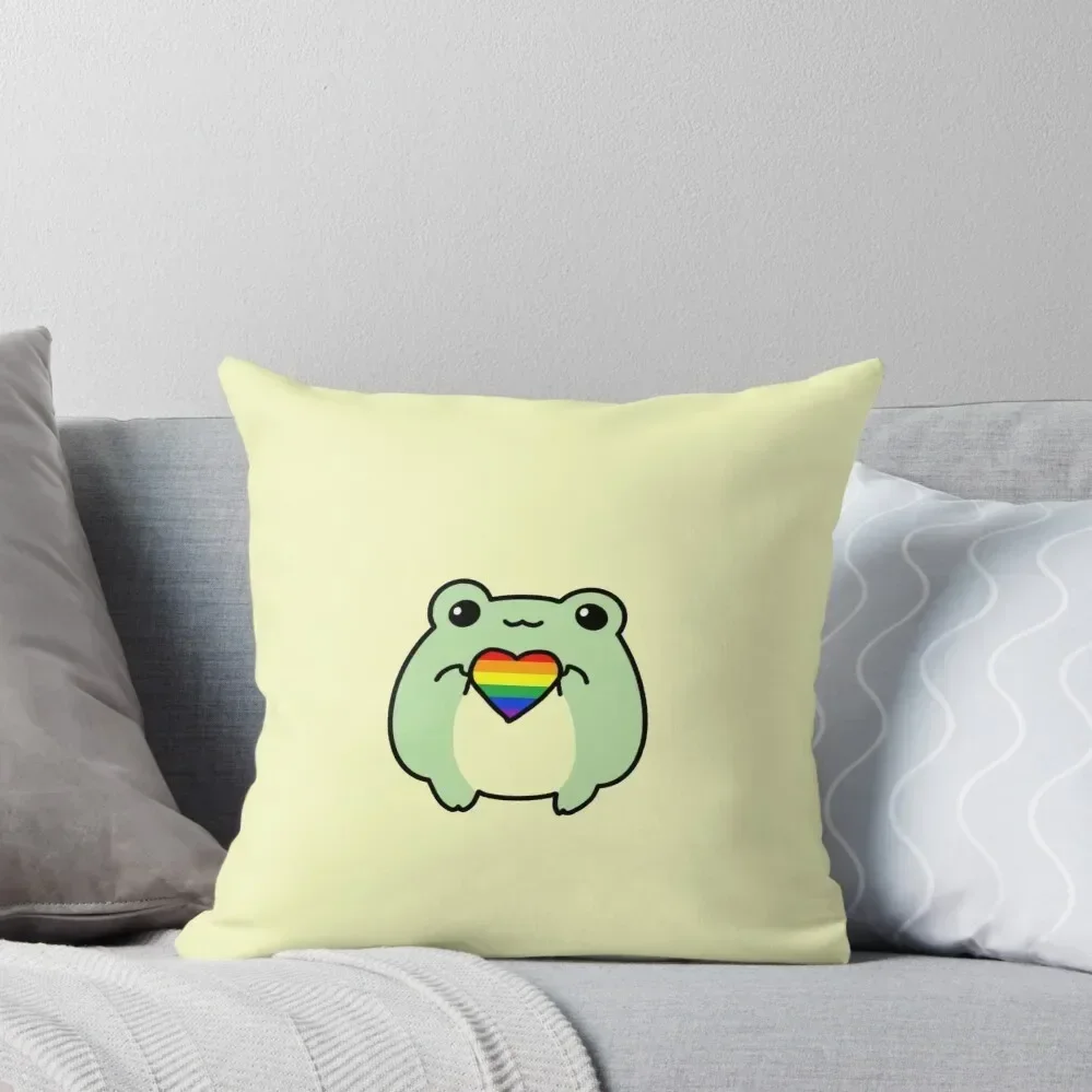 

Pride Frogs: Rainbow Flag Throw Pillow Pillow Case Christmas Christmas s Covers pillow cover luxury Cushion Cover Luxury