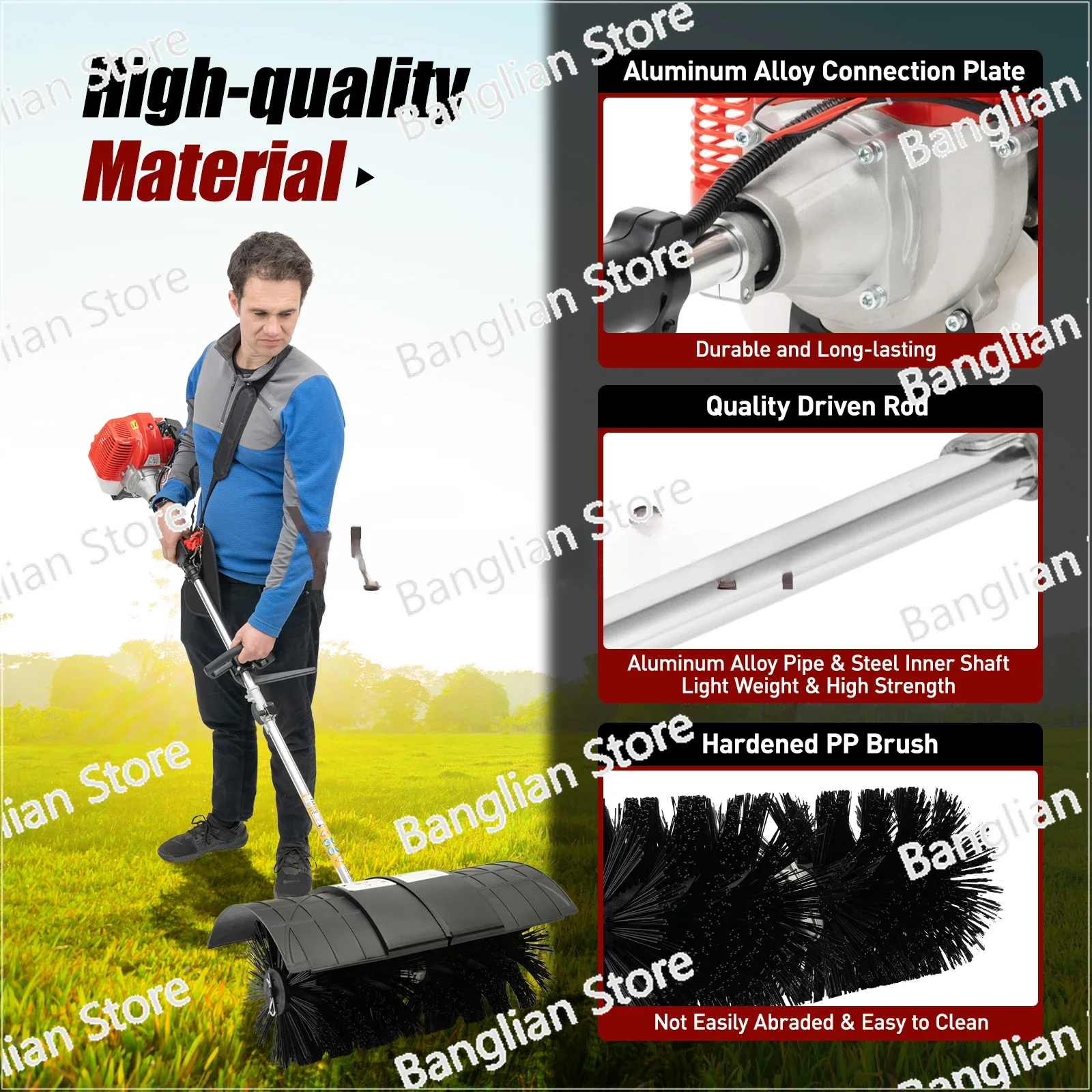 Handheld Sweeper Broom Walkway Turf Cleaning Machine