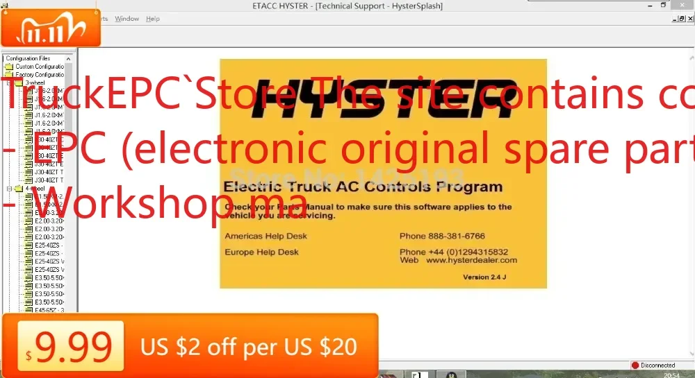 

TruckEPC Hyster Electric Truck AC Controls Program ETACC v2.4K