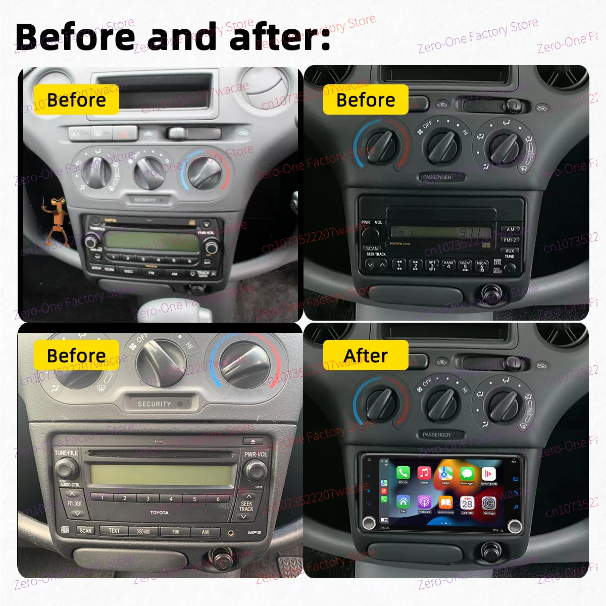 2Din 7" Screen Stereo Wireless Carplay Android Car Multimedia Radio for Toyota Echo 1999-2005 Head Unit GPS BT WIFI Navigation - view 2