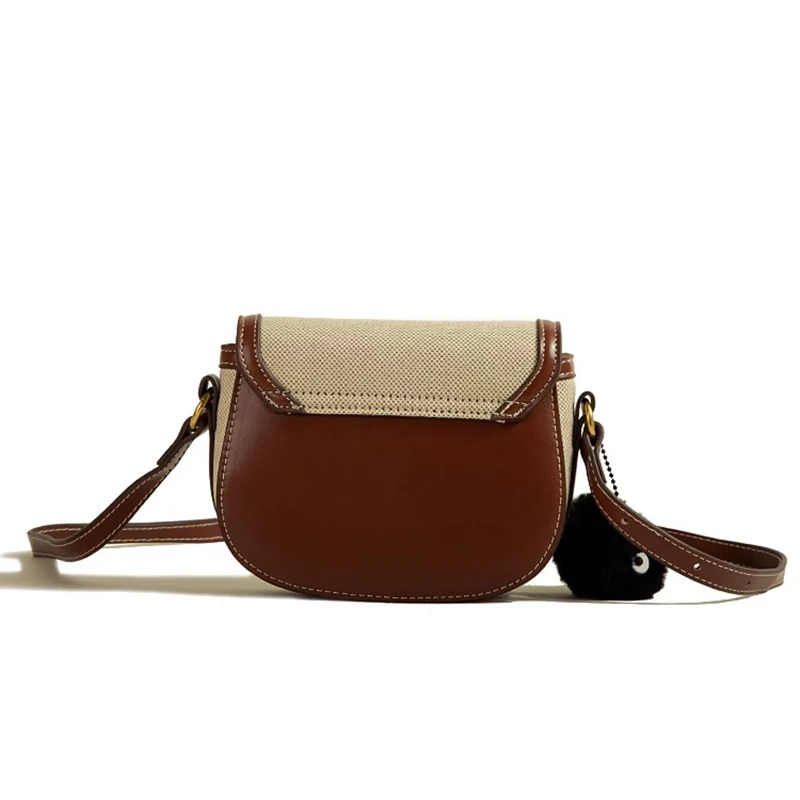 Formeki New Fashion Women Bag Ins Fashion Mixed Color Vintage Saddle Bag Crossbody Bag Casual Luxury Designer Bag