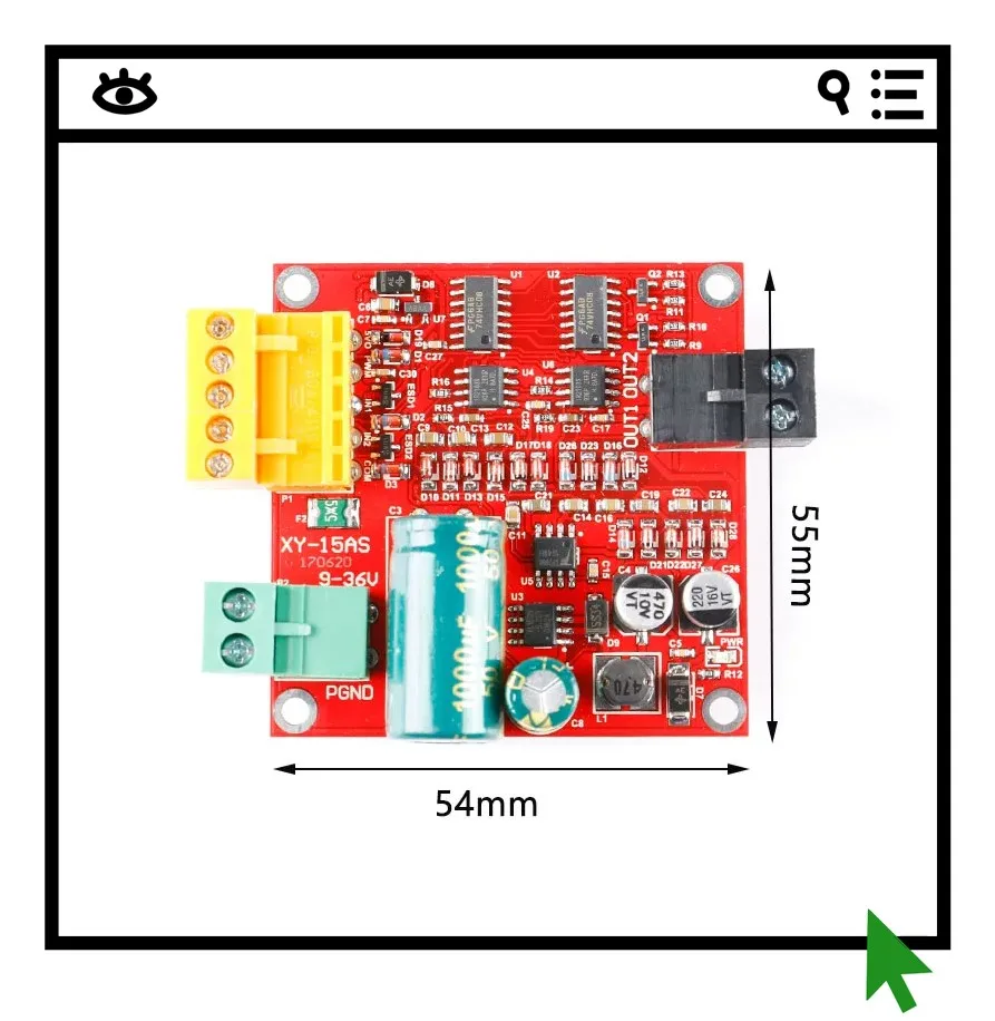 

12/24/36V 15A High Power DC Motor Drive Board Module Industrial Positive and Negative Full PWM Speed Control 15AS
