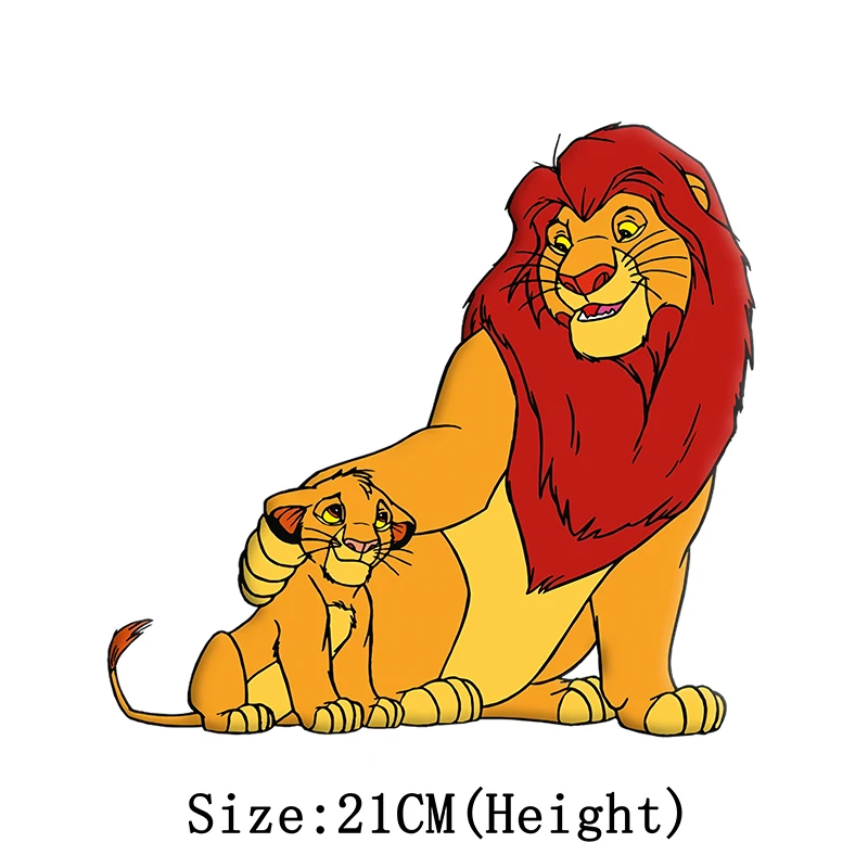 The Lion King Simba Iron on Patches for Clothing DIY Washable Heat Transfer Kid T-shirt Jacket Thermal Sticker on Clothes Decor