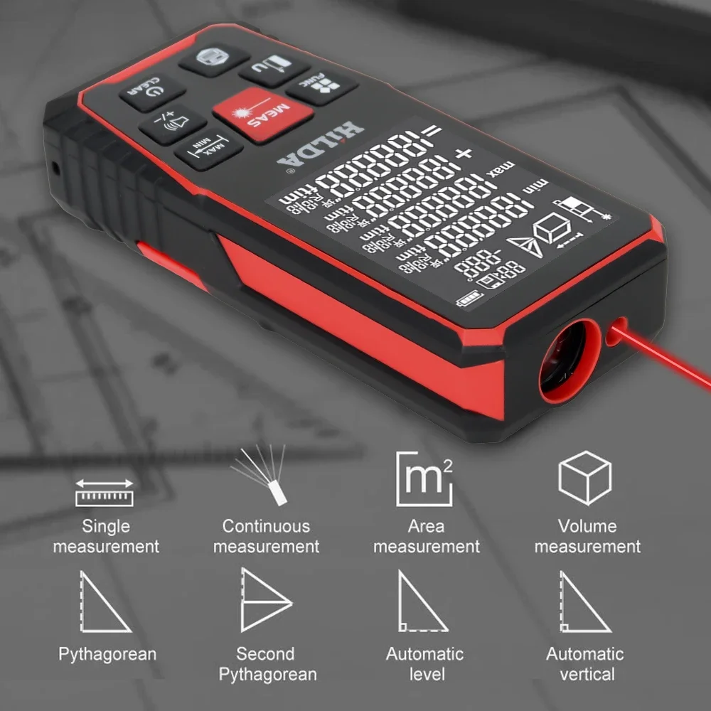 HILDA Laser Rangefinder Distance Meter Finder Building Measure Ruler laser tape range device rulerfinder build measure