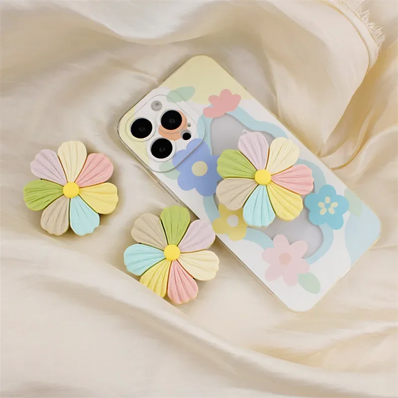 

Rainbow Flower Foldable Finger Airbag Bracket Mobile Phone Stand Holder for Iphone 14 15 16 Samsung Xiaomi Holder Stand Brackets