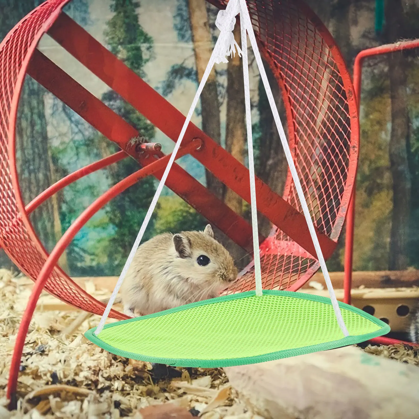 

Pet Hammock Rat Reptile Toy Bearded Dragon Summer Cooling Mesh Green Net Small Animal Hammock Accessories for Cage Hamster Swing