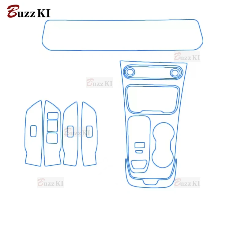 TPU Protective Film for Forthing T5 EVO 2021 2022 2023 Car Interior Gearbox Center Console Transparent Anti-scratch Repair Film