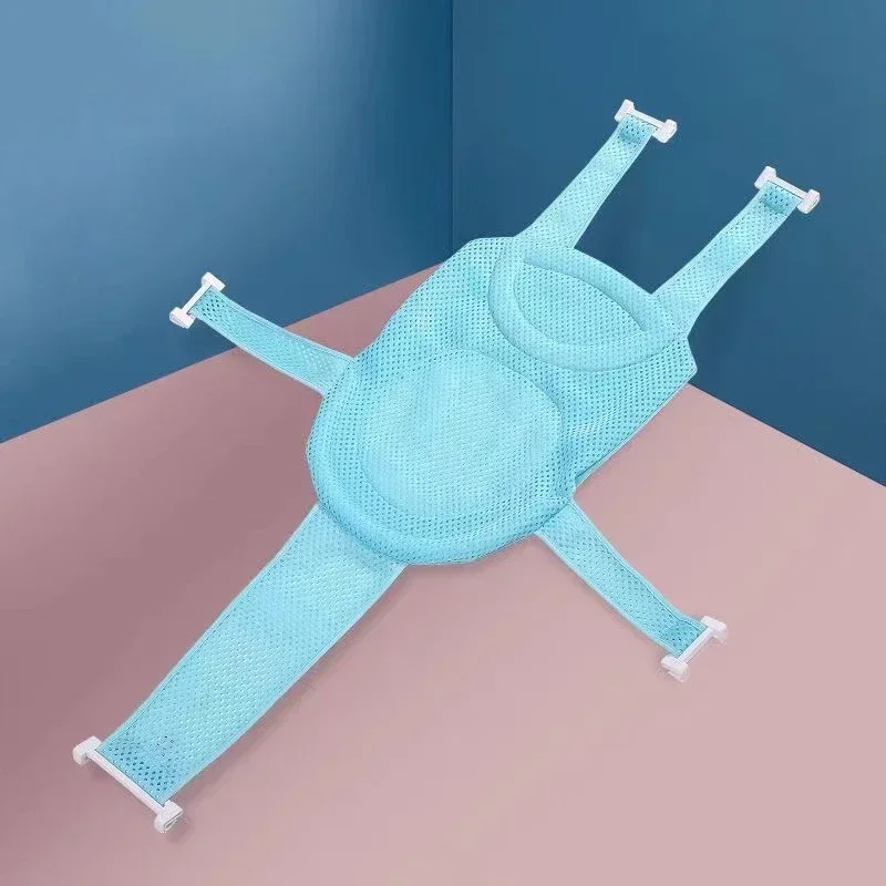 Baby Bad Net Matte Kinder Neugeborenen Einstellbare Badewanne Kissen Sitzkissen Kreuz-förmigen Anti-slip Badewanne Dusche Wiege bett Sitz – Detail 5