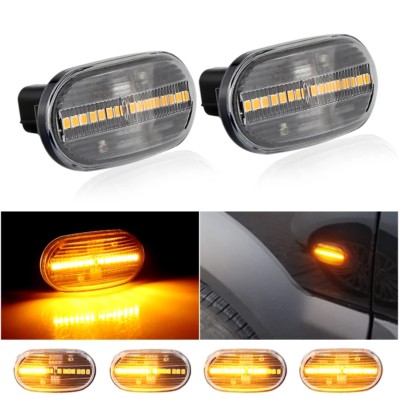 LED Amber Front Fender Side Marker for Suzuki Jimny JB64W JB74 JB23 JB64  Light For Mazda AZ Turn Signal Lamps Smoked/Clear Lens