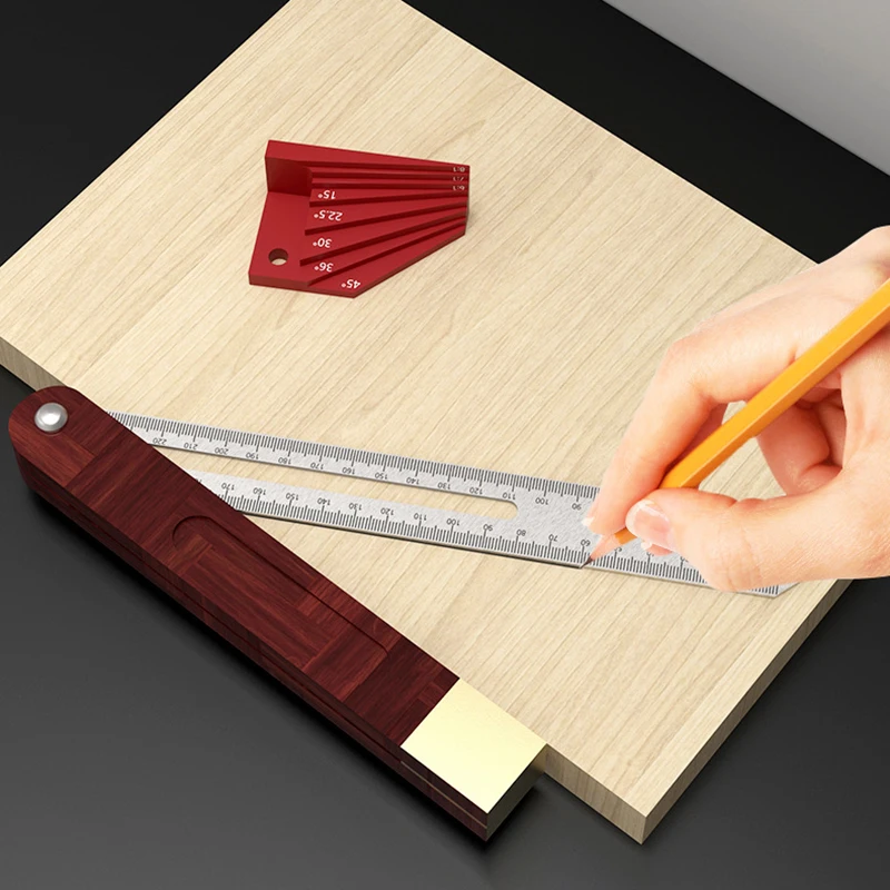 Aluminum Alloy Measuring Block Angle Finder Bevel Block Gauge for Protractor Woodworking Tools Bevel Block Gauge Carpentry Ruler
