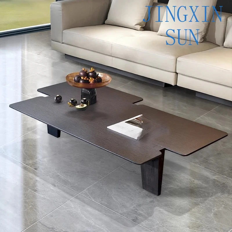 smoky wood color coffee table living room creative simple modern special-shaped personality tea table furniture