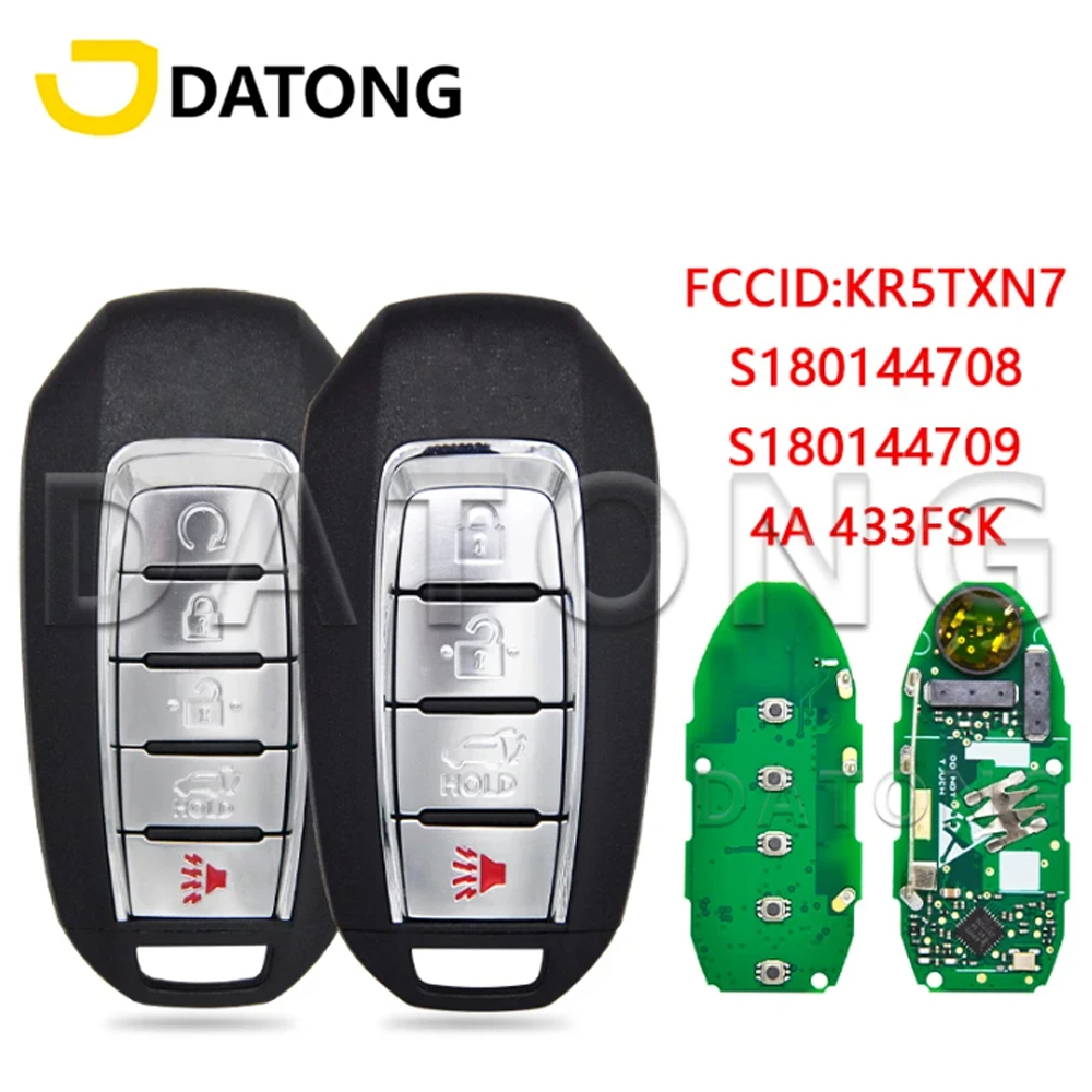 Datong World Car Remote Control Key For Infiniti XQ60 2019 2020 2021 FCCID KR5TXN7 4A Chip 433 FSK Replacement Promixity Card