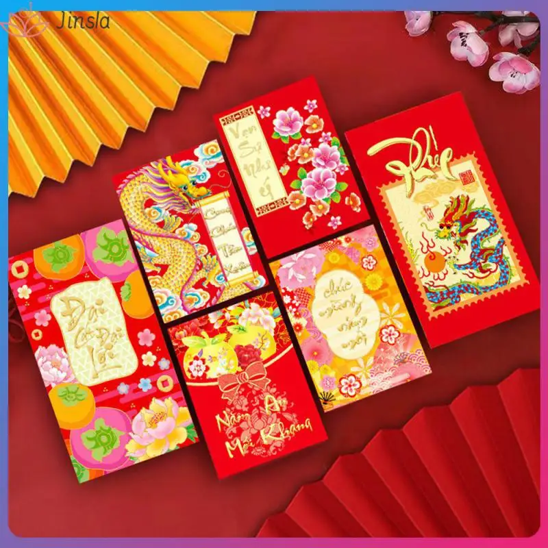 1PCS Perfect For Chinese New Year Creative Red Envelope Traditional Vietnamese Style Cute Cartoon Bring Good Luck Unique Design