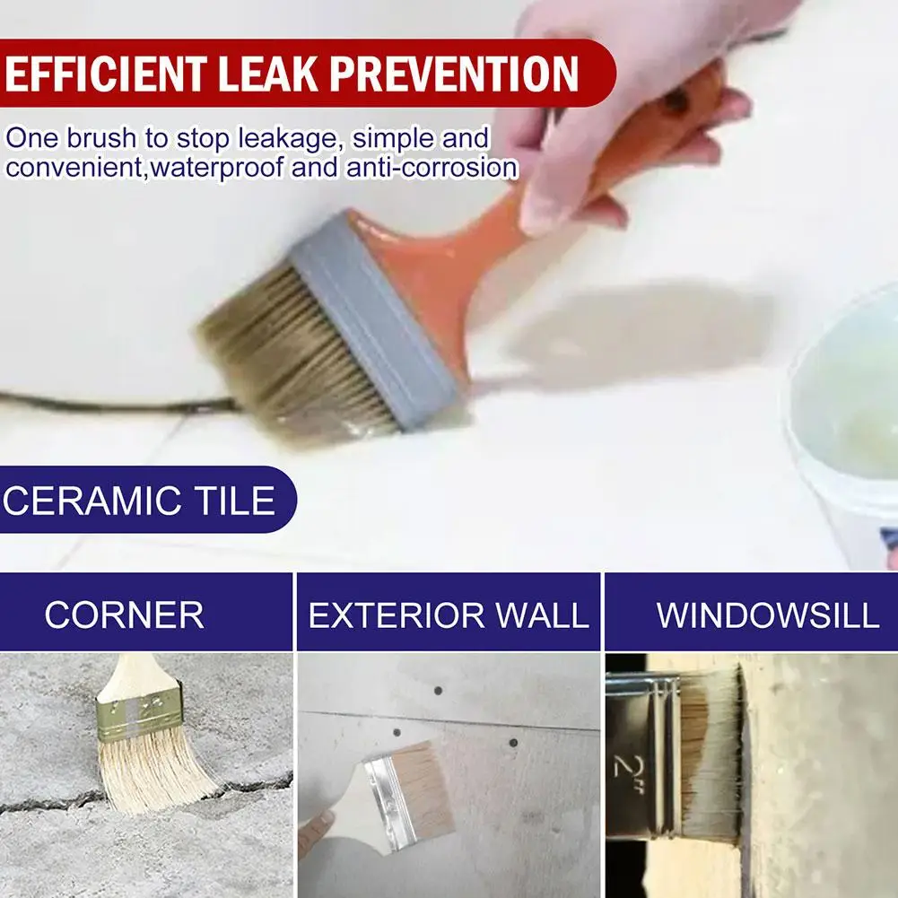 透明防水接着剤,ブラシ付き接着剤,見えない強力な接着ツール,屋根の漏れ,亀裂,コーティング,100g
