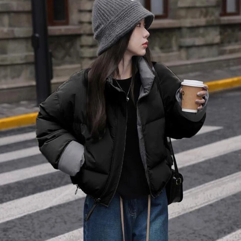 Loose Down Cotton Short Jackets Coats Tops Korea Fashion Chaqueta Warm Casual New Cropped Abrigo Winter Snow Wear Women Jaqueta