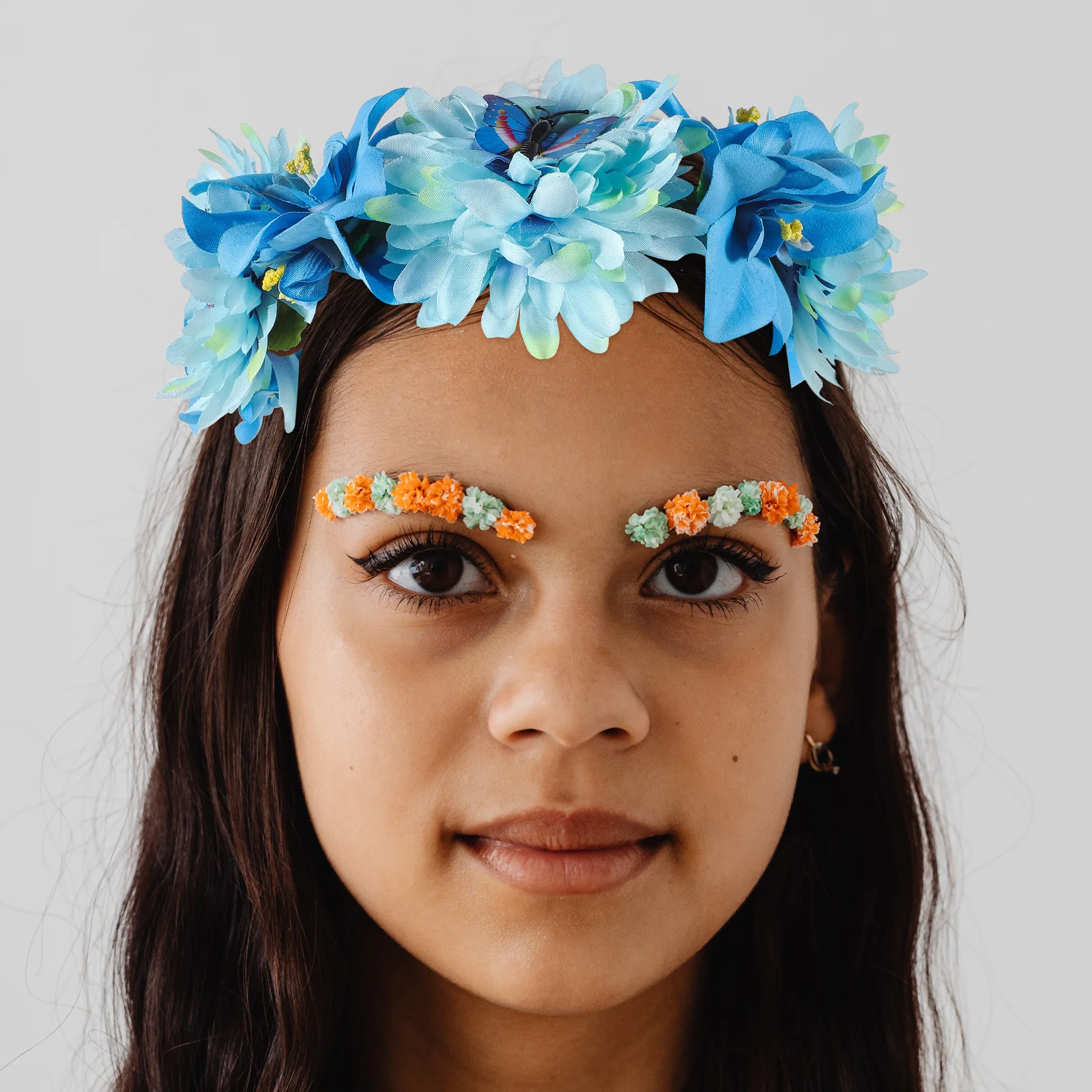 

Bohemian Artificial Flower Hair Headband Bright Colors Butterfly Floral Crown Bridal Wedding Party Prom Hair Wreath Women