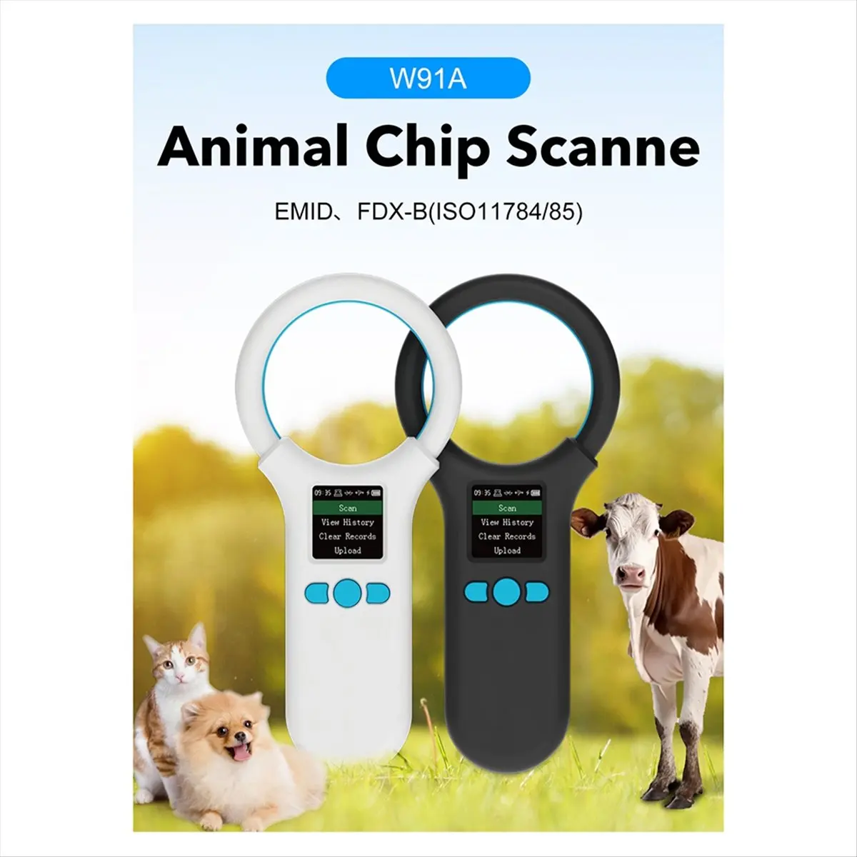 A64K Animal RFID Reader 134.2Khz/125Khz Pet -B EMID Adjustable Sound Brightness USB Dog Cat Horse Handheld Mini Scanner A