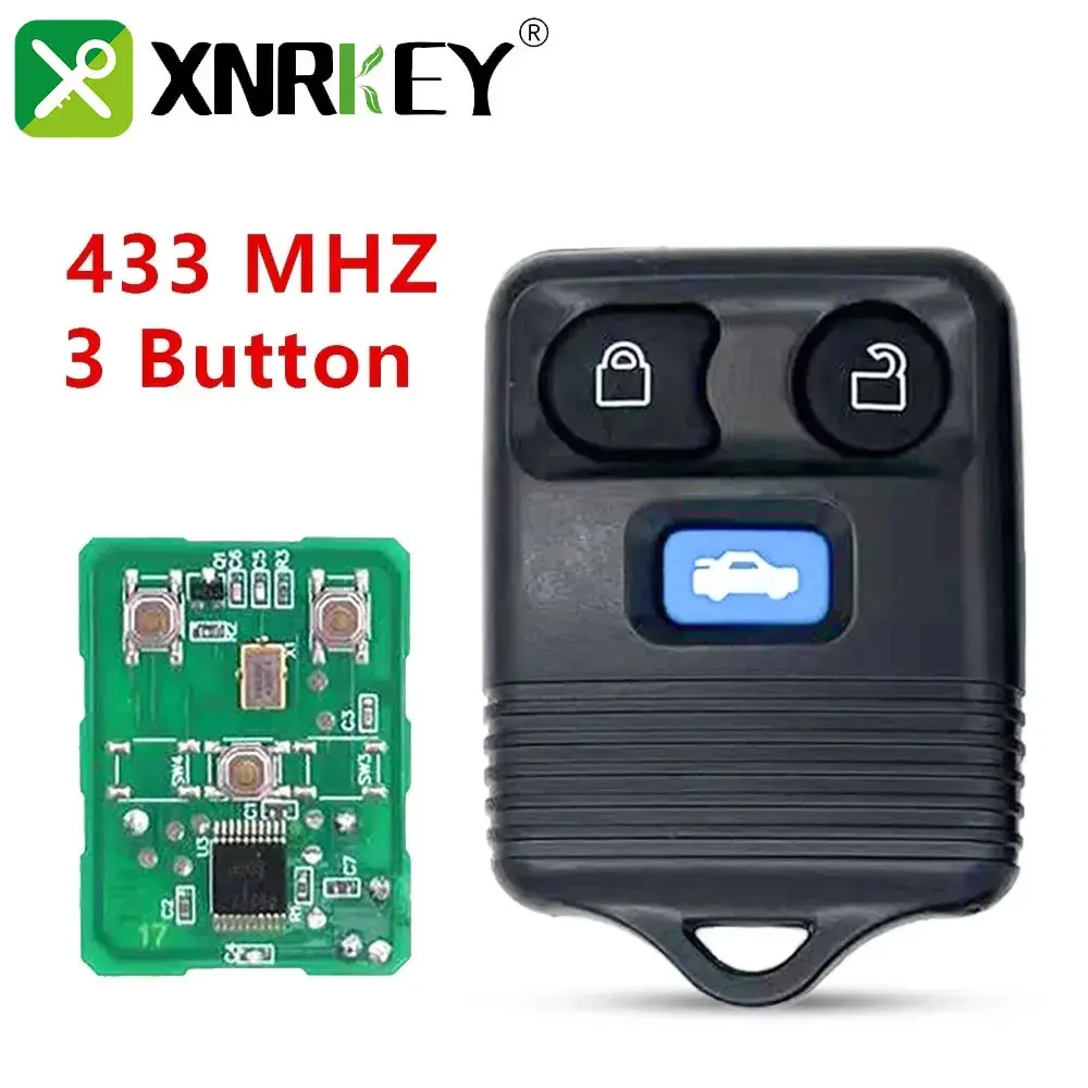 XNRKEY 3 Button 433MHz Car Keyless Entry For Ford Transit MK6 Connect 2000-2006 Smart Car Remote Key