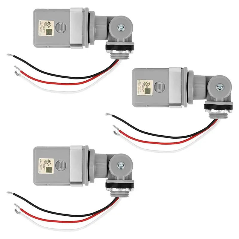 【MUST-HAVE】Photoelectric Switch For Lighting 120VAC Dusk To Dawn IP54 Waterproof Outdoor Photocell Sensors 3-Pack
