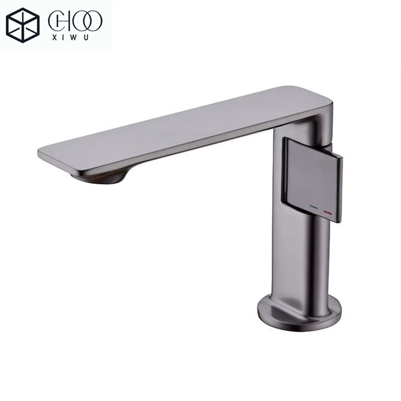CHOOXIWU - New Bathroom Basin Faucet Gray Single Lever hot and cold Crane Brass Sink mixer Black Chrome Gray Tap