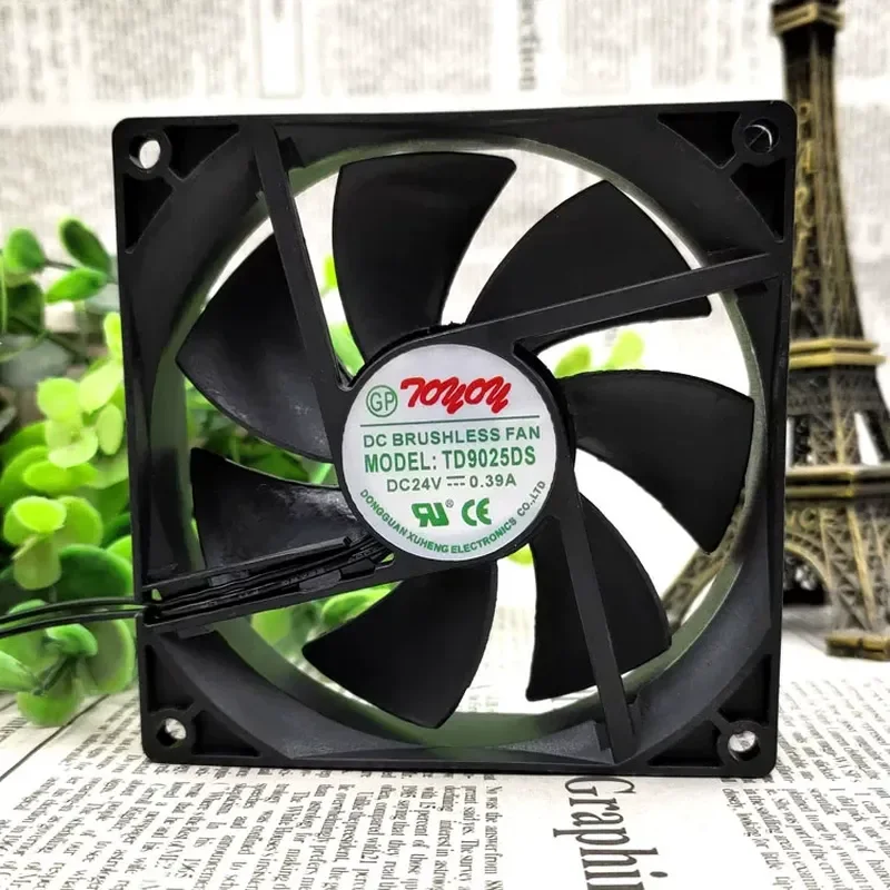 TOYON TD9025DS 24V 0.39A 90x25mm Radiator Fan for Electronics Cooling Two-Wire Silent Operation