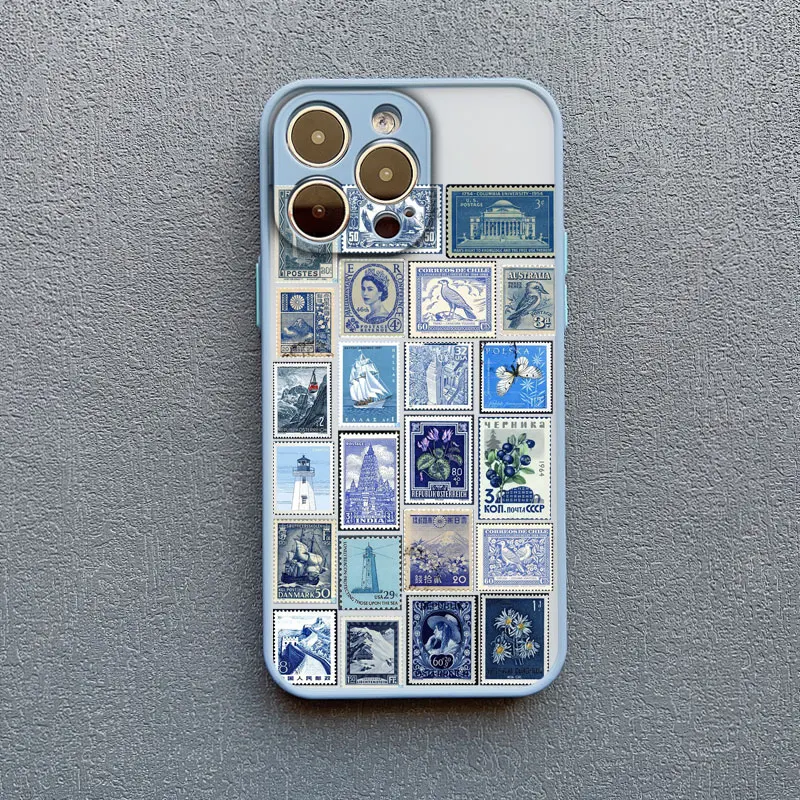 ختم الكولاج نمط التغطية الكاملة جراب هاتف آيفون 16 15 14 برو ماكس زائد 13 Mini 12 11 Pro Max XR XS X 7 8 SE2 الغطاء الخلفي #5