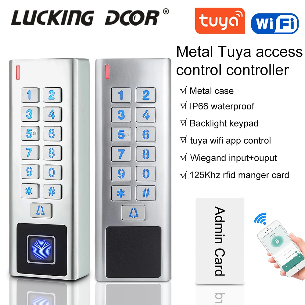 Tuya Smart Fingerprint Door Lock Keypad Wifi Waterproof IP66 Outdoor Gate Passcode RFID ID Card App Keyless Entry Electric Lock