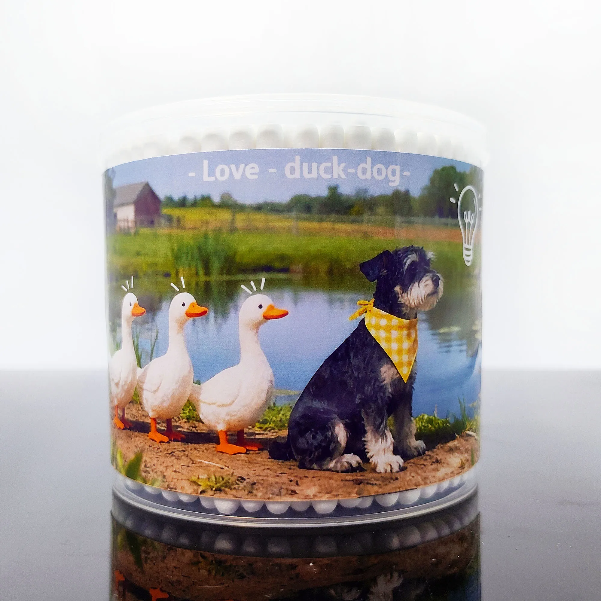 300 قطعة من مسحات القطن ذات طابع حيواني، مسحات قطنية سميكة برأسين، مسحات قطنية مستديرة مزدوجة.