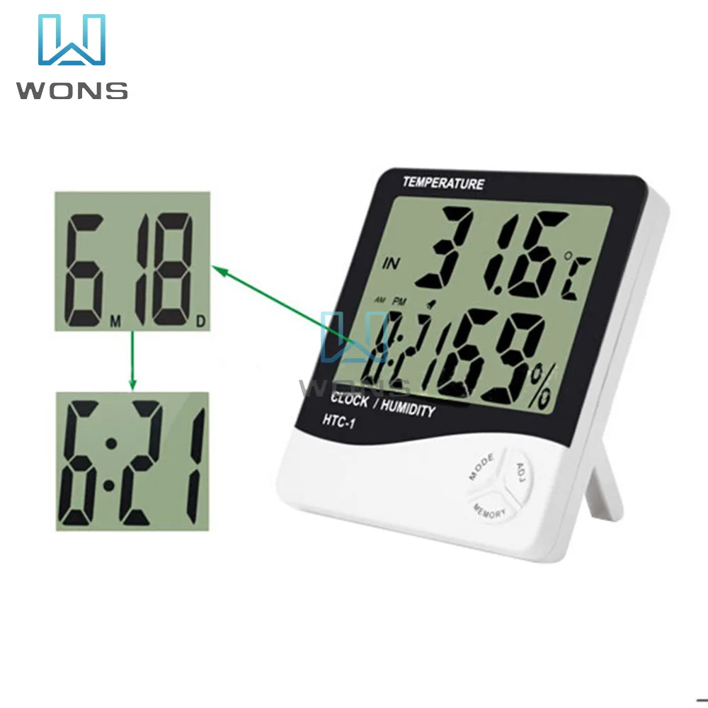 LCD Electronic Digital Temperature Humidity Meter HTC-1/HTC-2 Home Indoor Outdoor Hygrometer Thermometer Weather Station