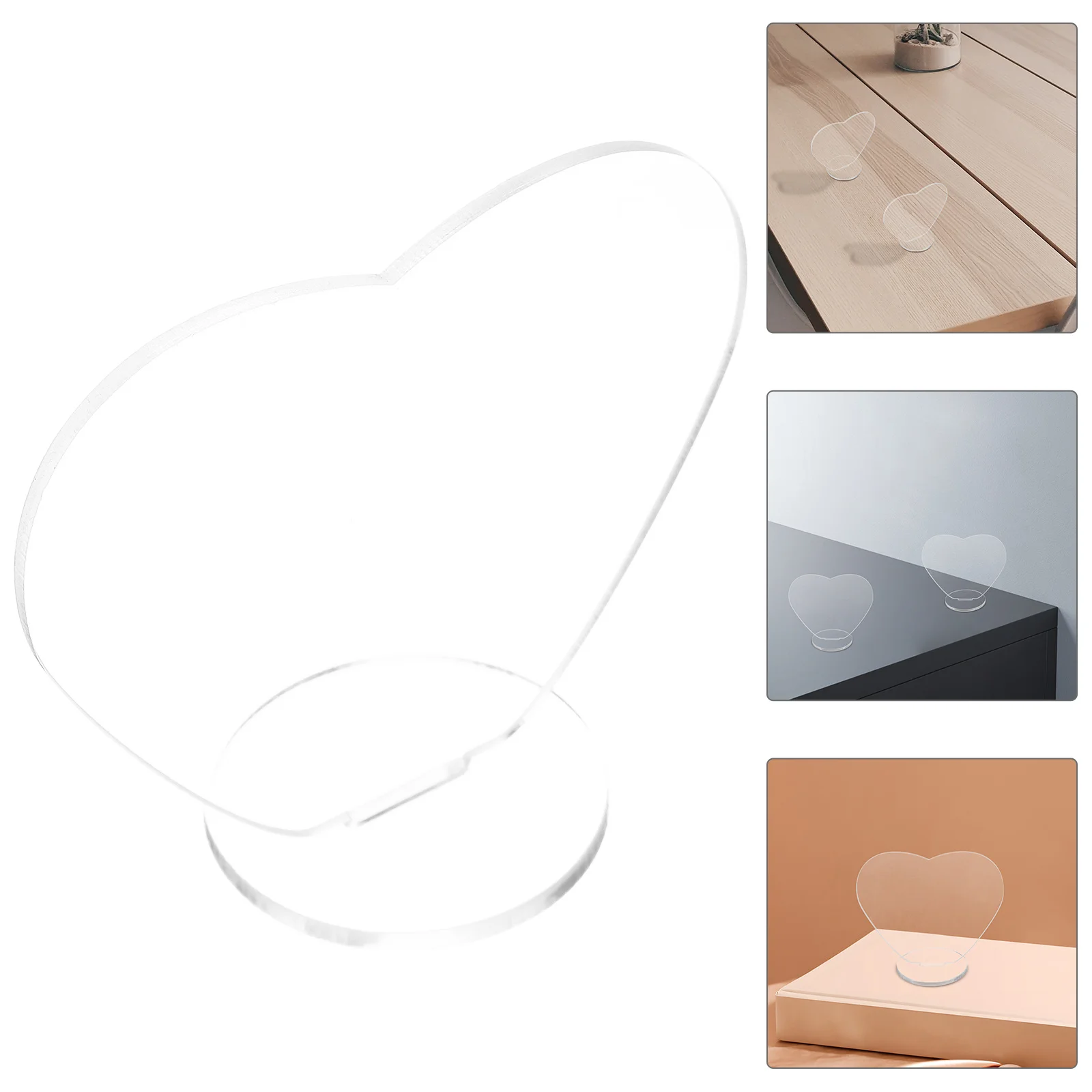 

5Pcs Display Stand Acrylic Heart Shaped Clear Transparent Plate Stand for Cards Photos Desktop Decoration Acrylic Display Risers