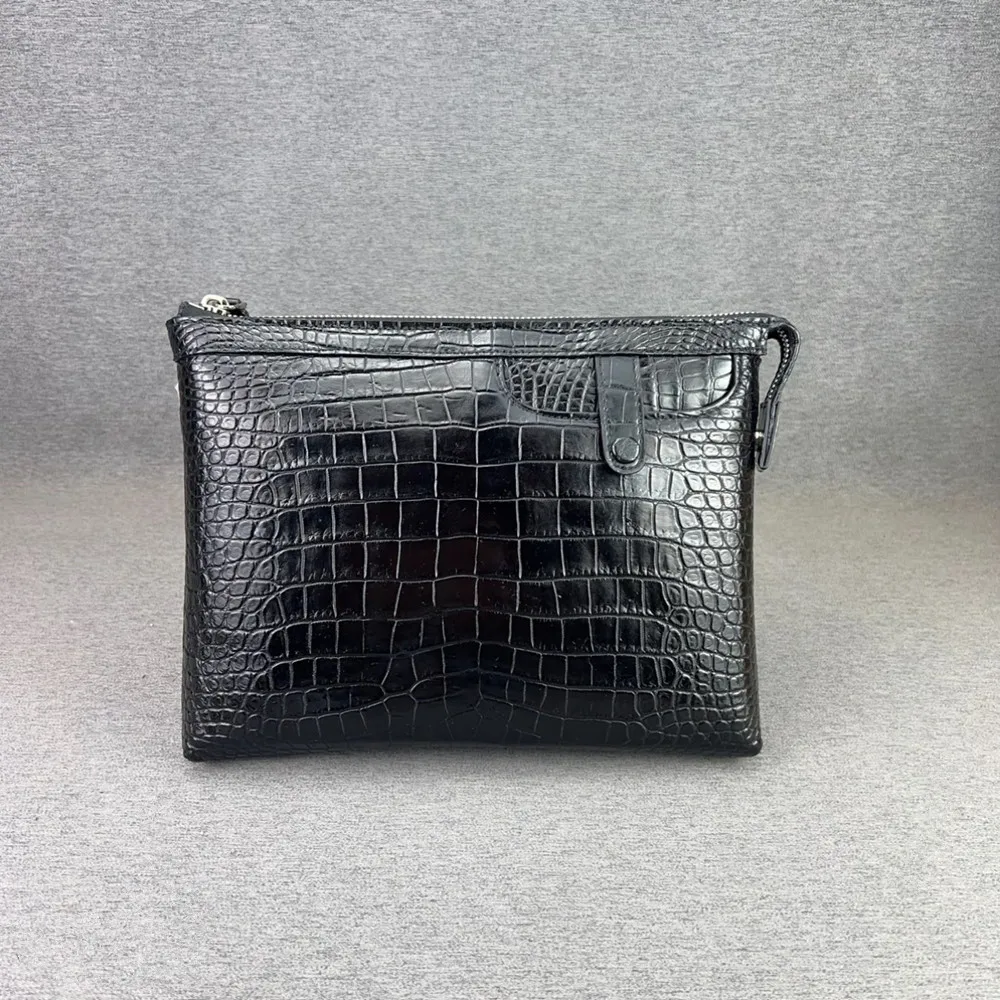 Authentic Crocodile Leather Handbag Real Crocodile Large-Capacity Men's Envelope Bag Casual Mobile Phone Card Bag Wallet