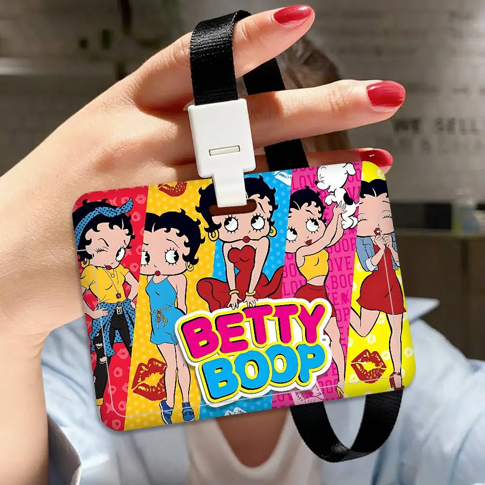 Cute B-BettyS Boop Badge Holder Lanyards Keychain Women New Cartoon Card Holders Neck Straps Student Credential For Gift view 5
