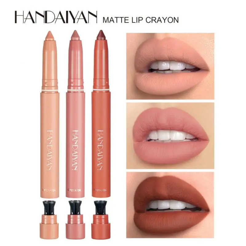 1/2/3pcs Handaiyan 12 Colors Lip Liner Matte Waterproof Velvet Lipstick Pencil Crayon Pen Lip Contouring Cosmetic