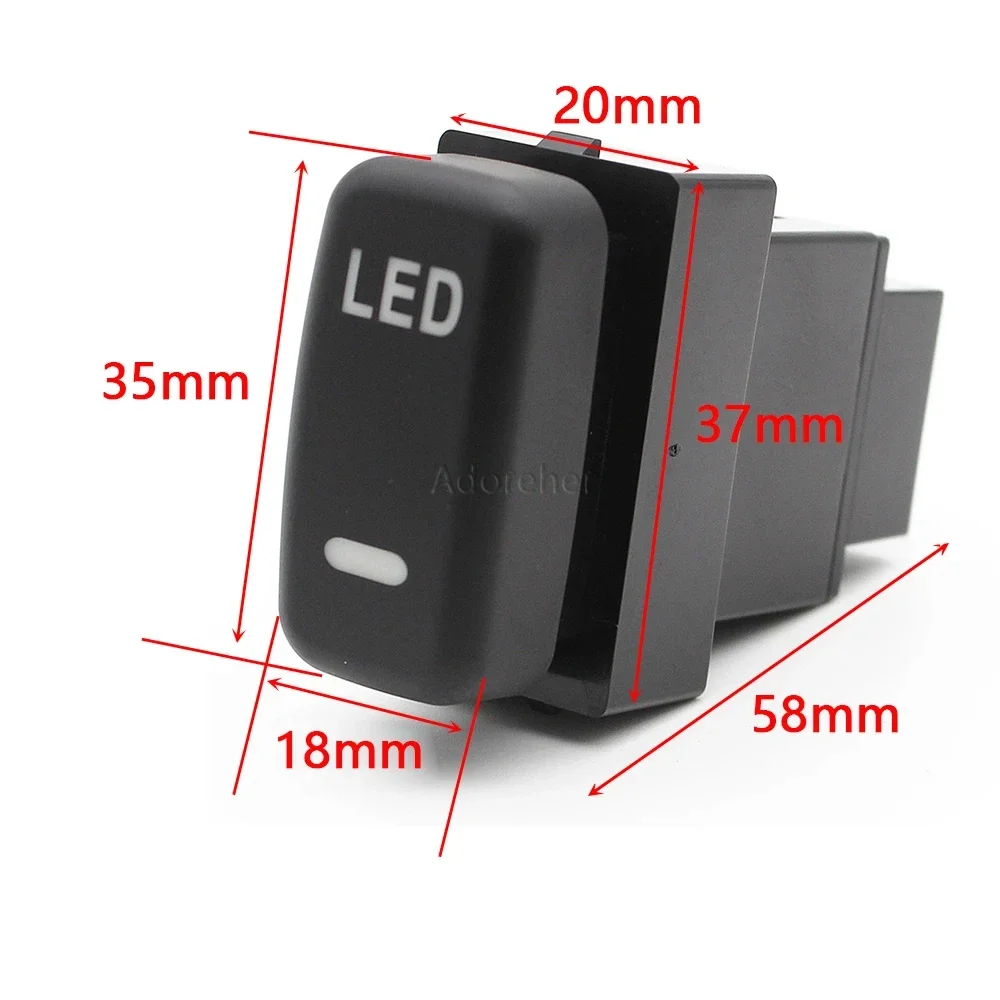 Car Red LED Light Button Switch with Wire For Mitsubishi Outlander Pajero V73 V93 V97 Lancer EX Accessories