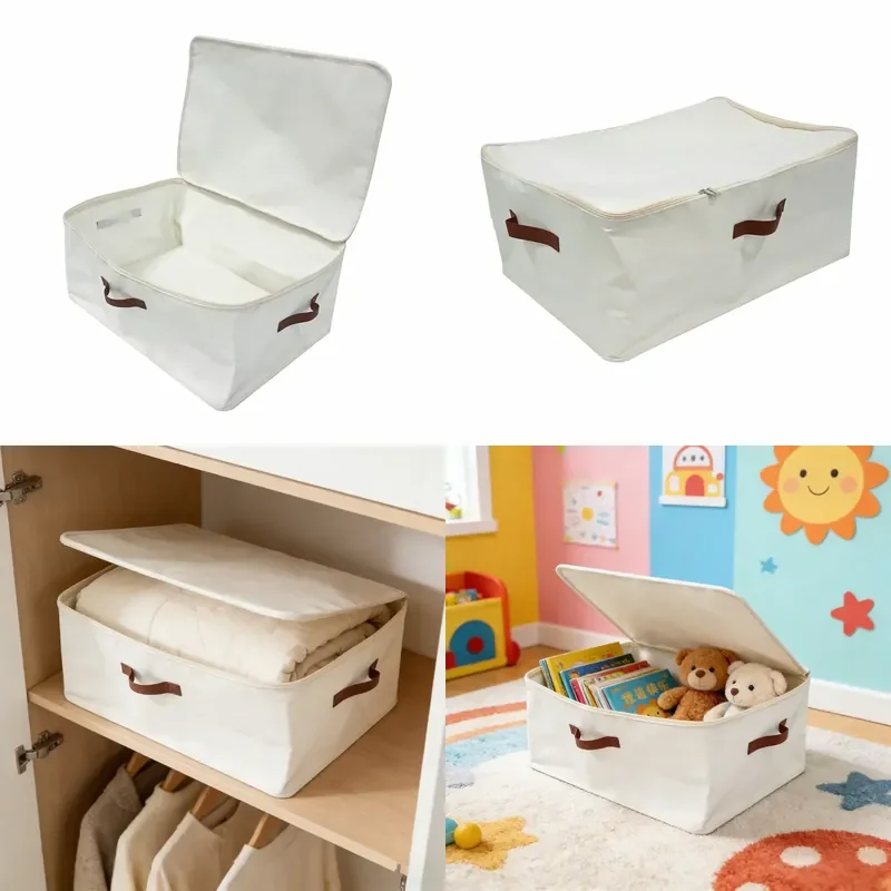 Multi Size Household Storage Box With Lid Large Capacity For Toys And Clothing Organization Home Finishing
