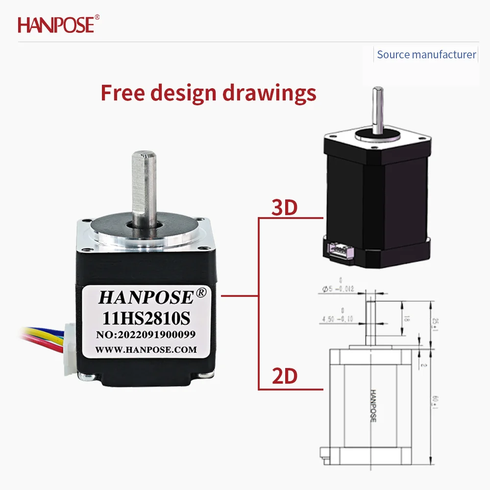 

3 шт. NEMA11 11HS2810 миниатюрный шаговый двигатель 0,08 Н. m 0,8A Аксессуары для 3D-печати Производитель двигателей Прямые продажи на складе